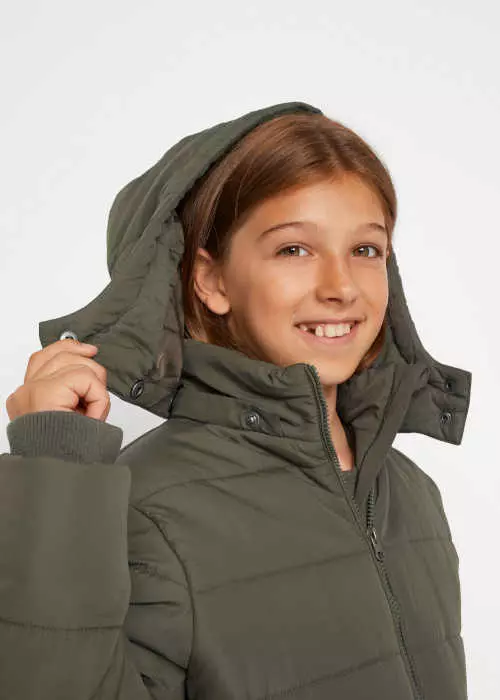 Палто за момичета със сваляща се качулка
