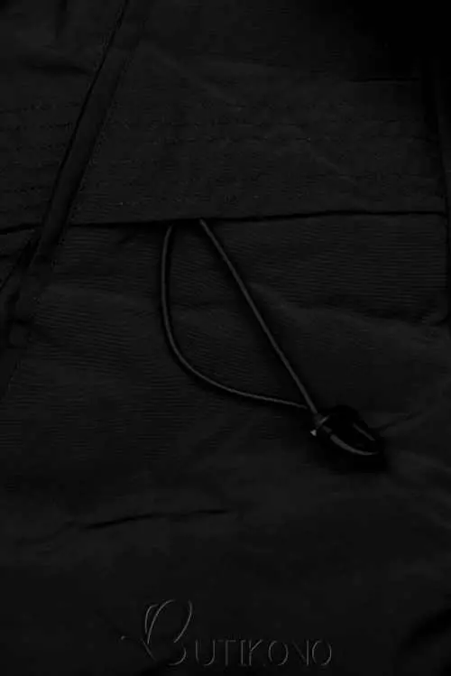 Черно яке с шнур на талията