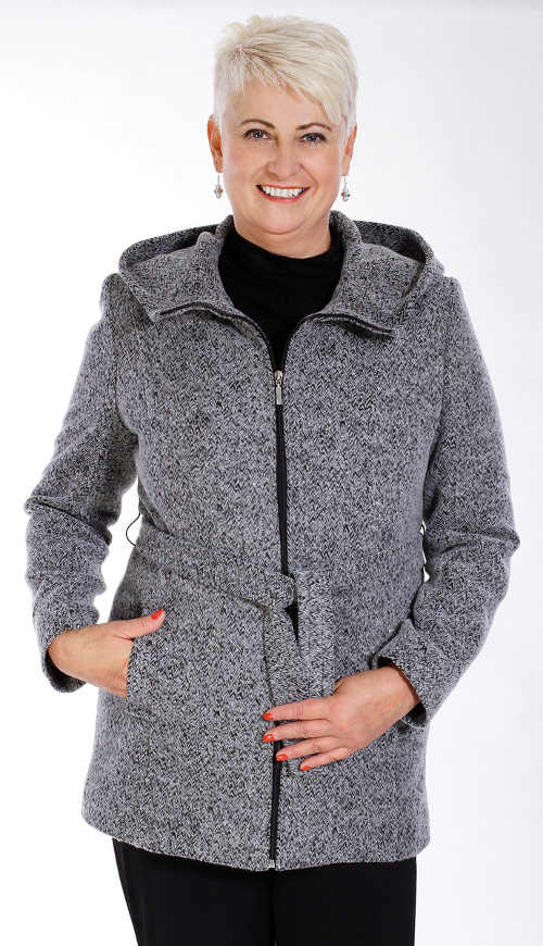 Дамско зимно палто с цип за възрастни хора