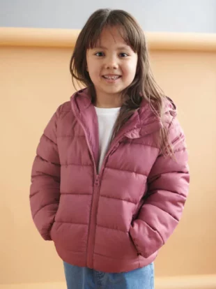 Детско ватирано зимно яке за момичета Sinsay с практична качулка